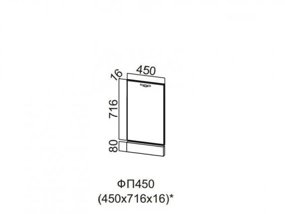 Фасад для посудомоечной машины 450 ФП450 716х450х16мм Прованс